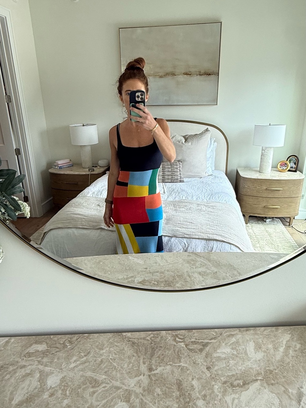 STAUD color block fitted maxi dress